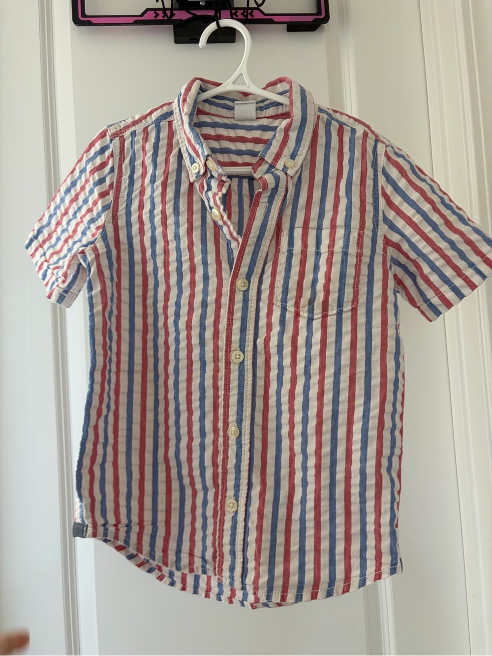 GAP Boys Red White & Blue Striped Button-Down Shirt
